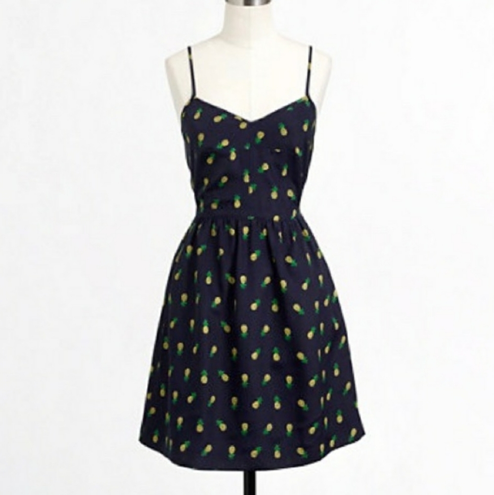 J. Crew Factory Navy Pineapple Cami Dress
